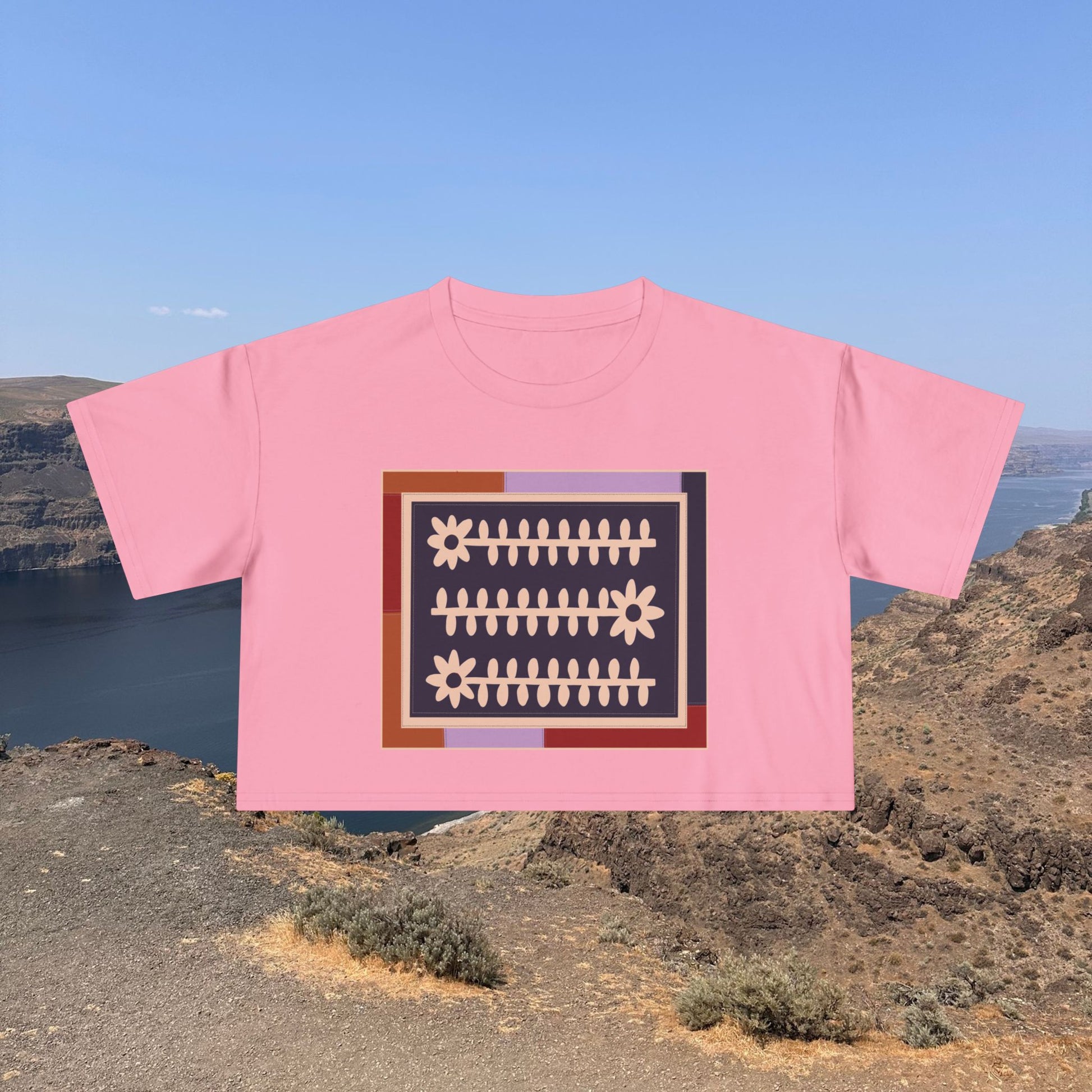 Flower Quilt Cropped Tee (Colorway - Winter)