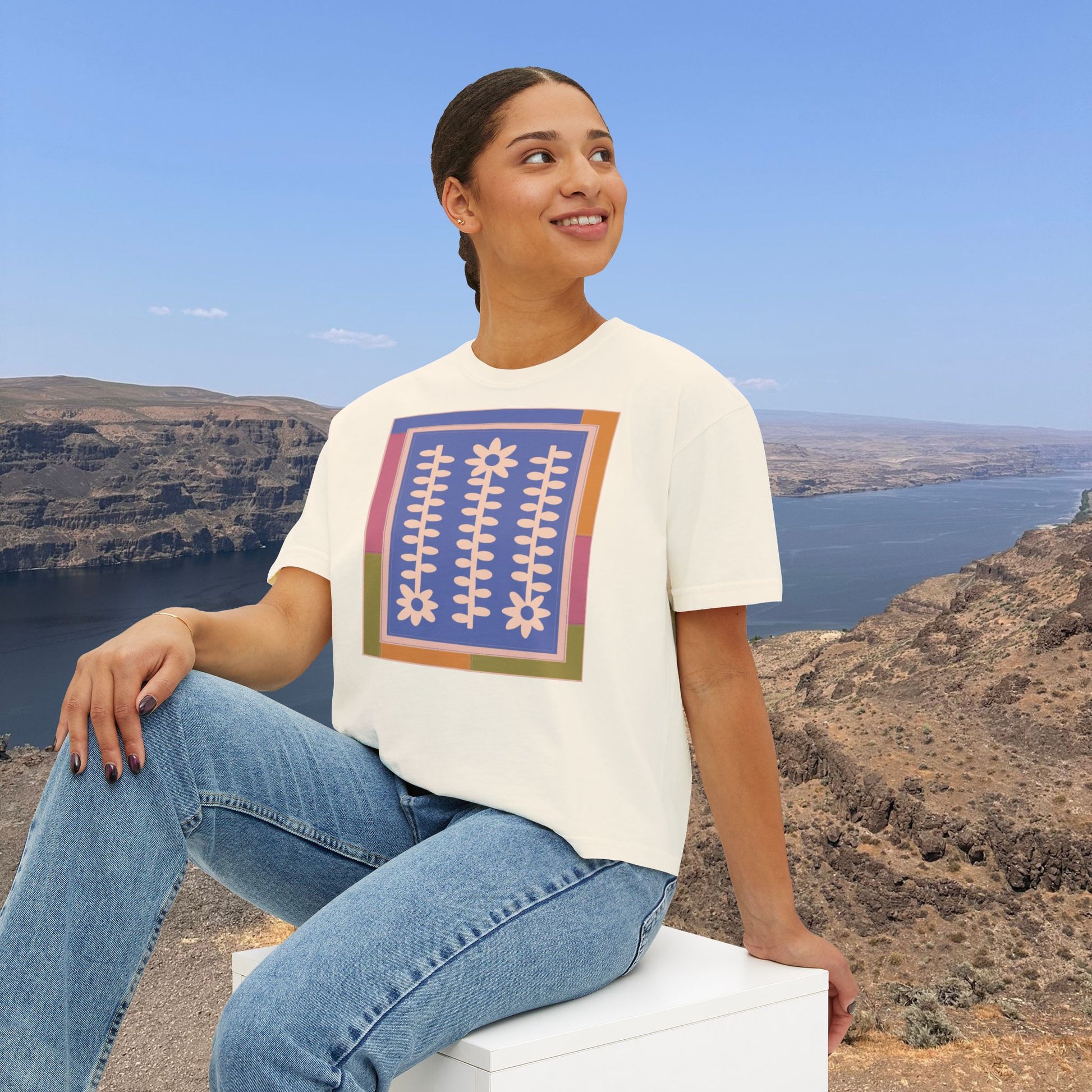 Flower Quilt Yoga Tee (Colorway: Spring)