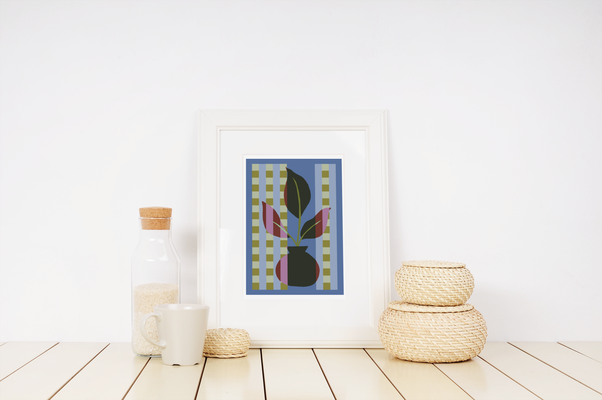 Framed Flower Quilt Art Print