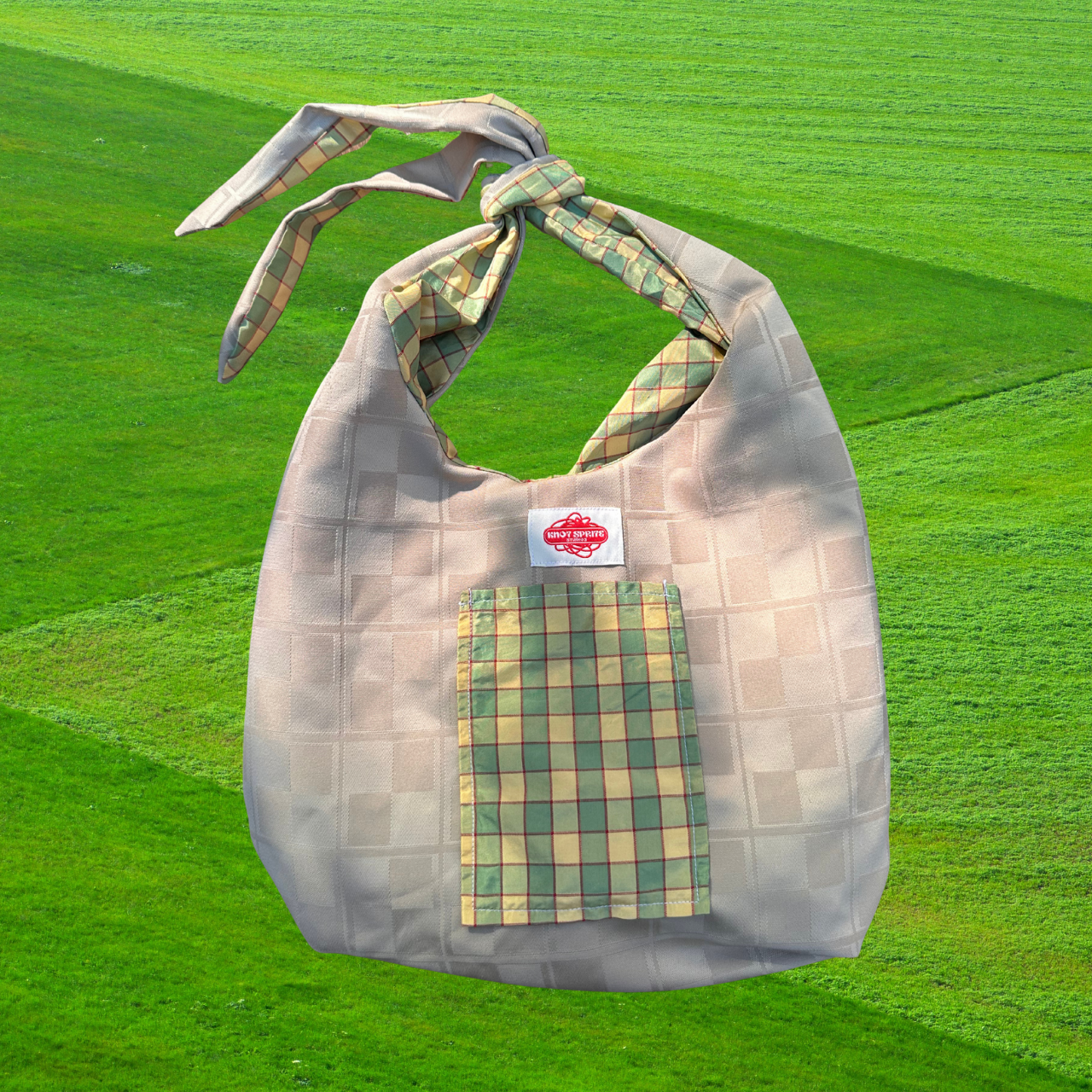 Slouch Bag - Vintage Tablecloth