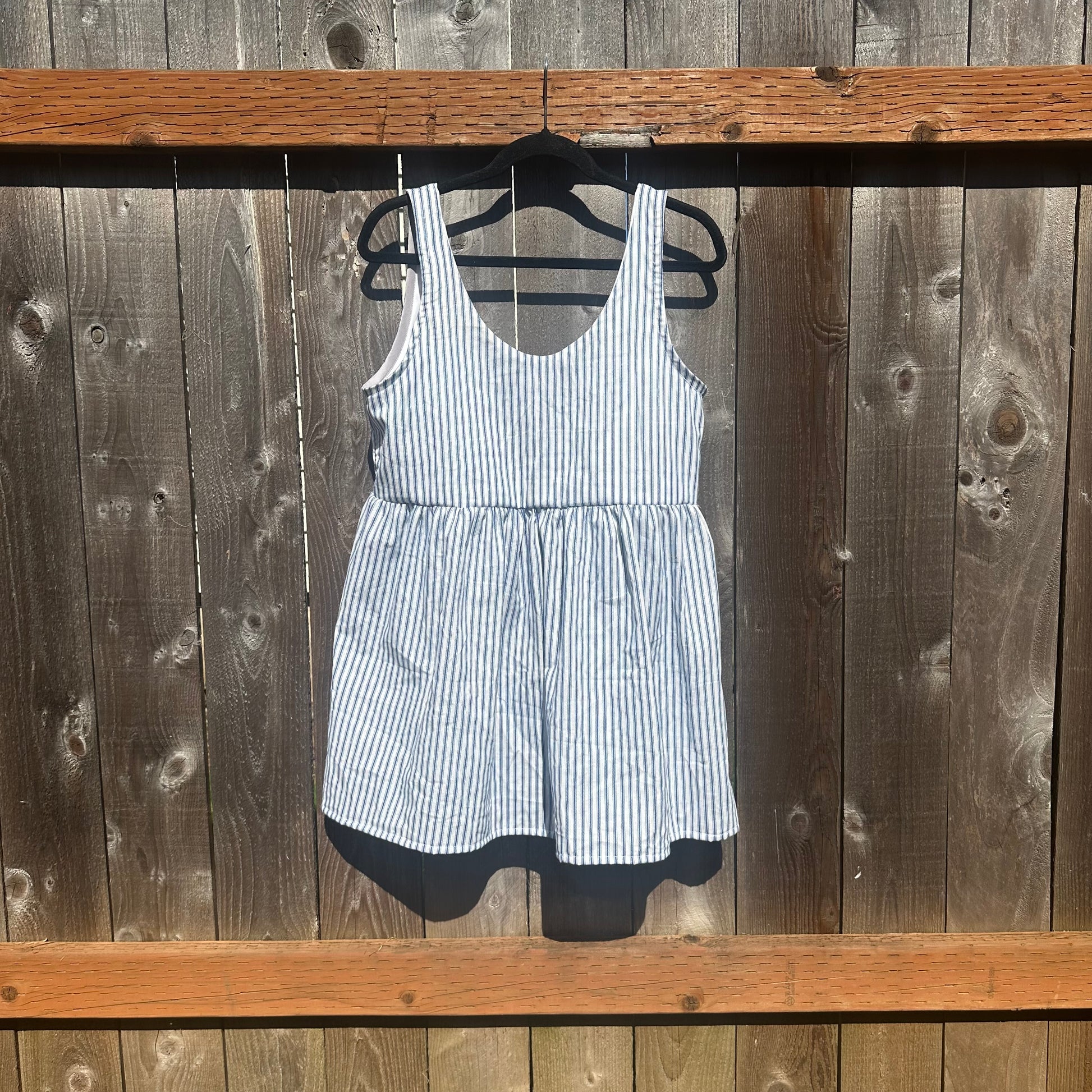 KSS Babydoll Smock Dress - Blue Stripes