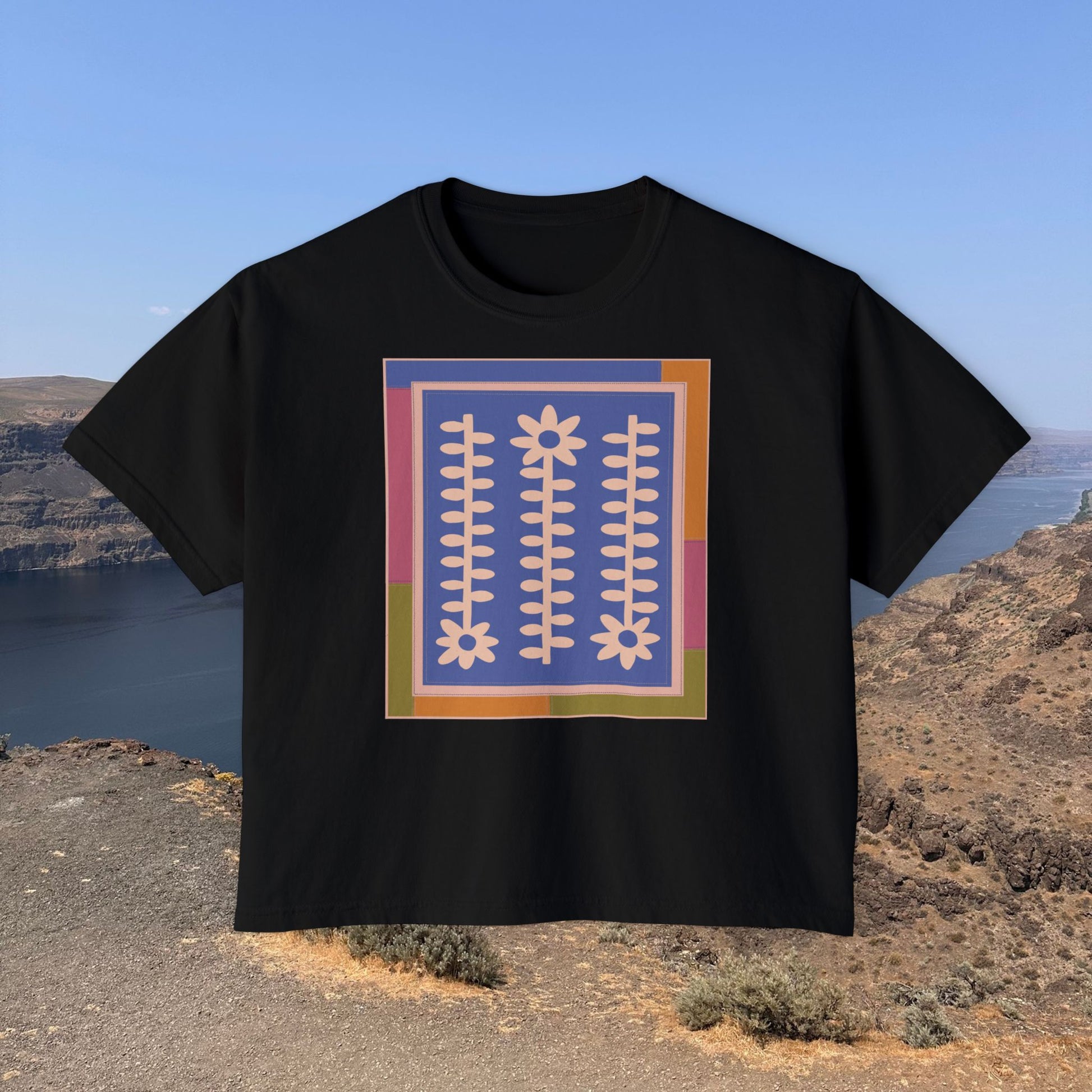 Flower Quilt Yoga Tee (Colorway: Spring)