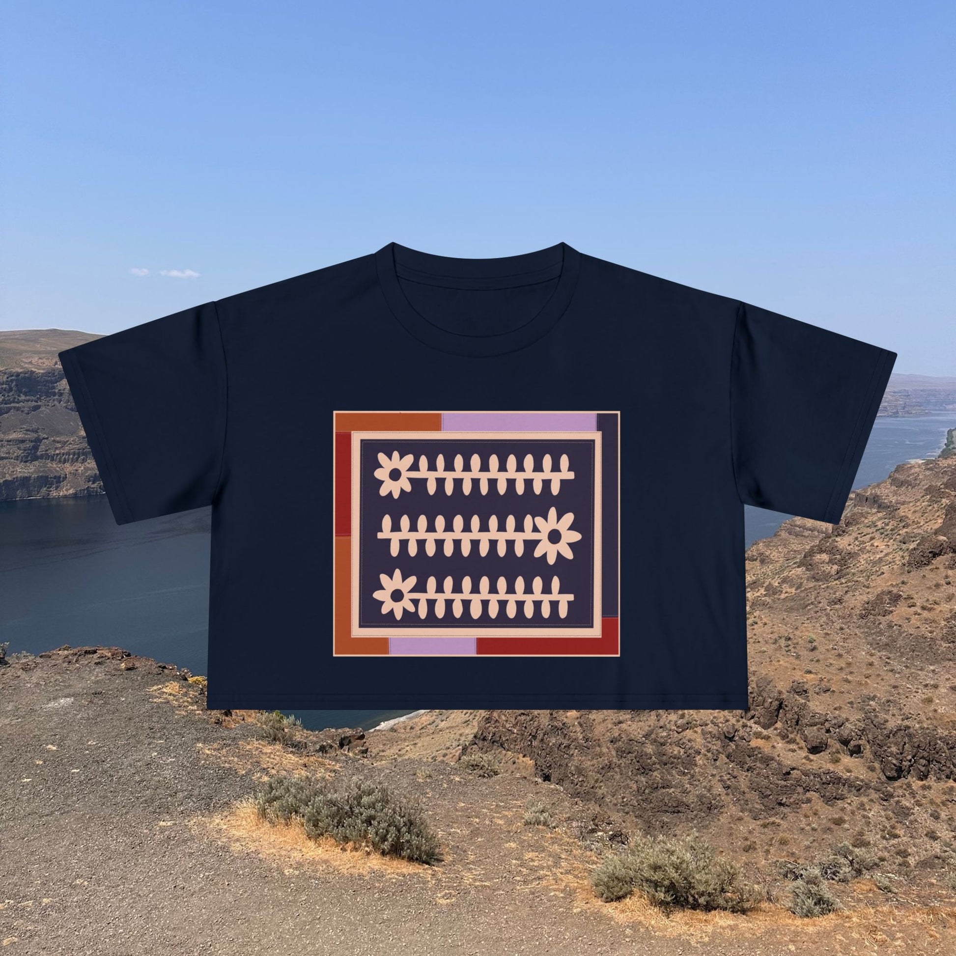 Flower Quilt Cropped Tee (Colorway - Winter)