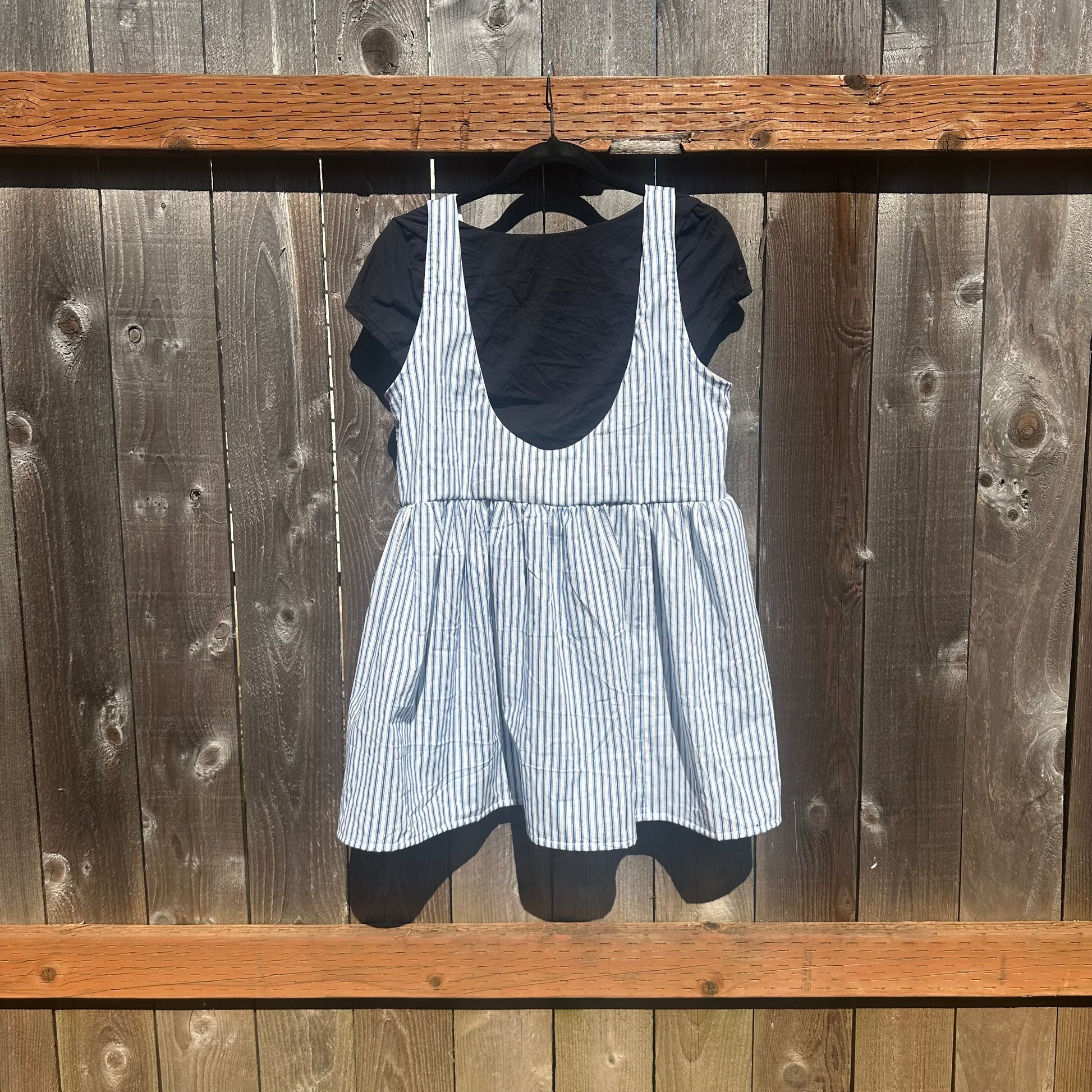 KSS Babydoll Smock Dress - Blue Stripes