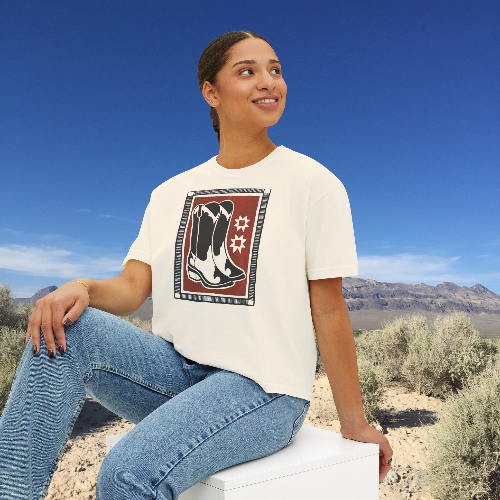 Boots Block Print Yoga Tee