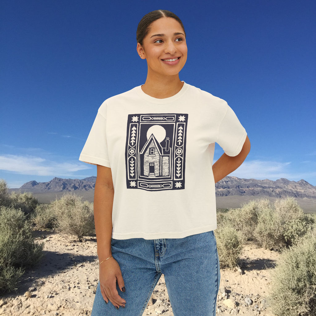 Haunted House Block Print Yoga Tee