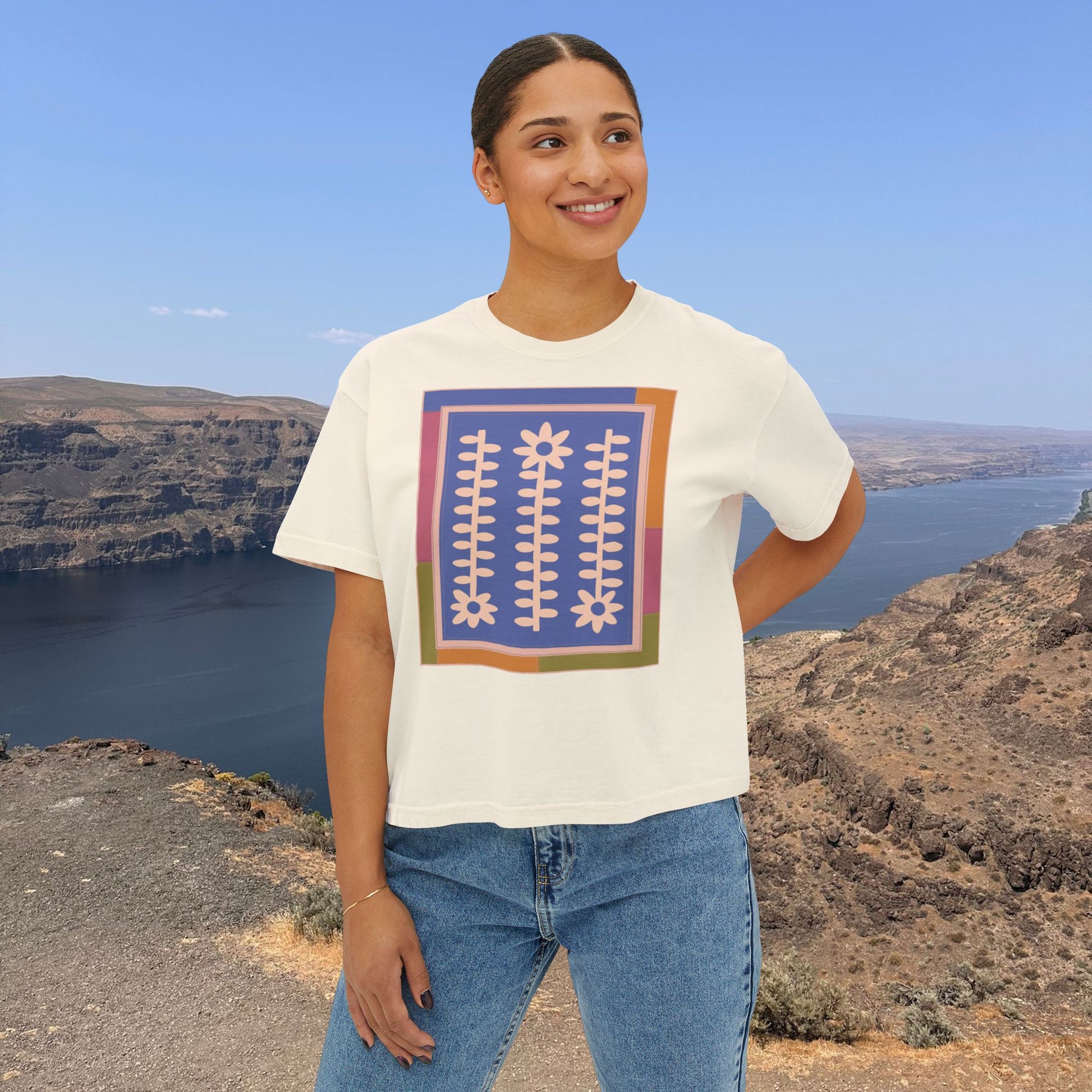 Flower Quilt Yoga Tee - Colorway: Spring