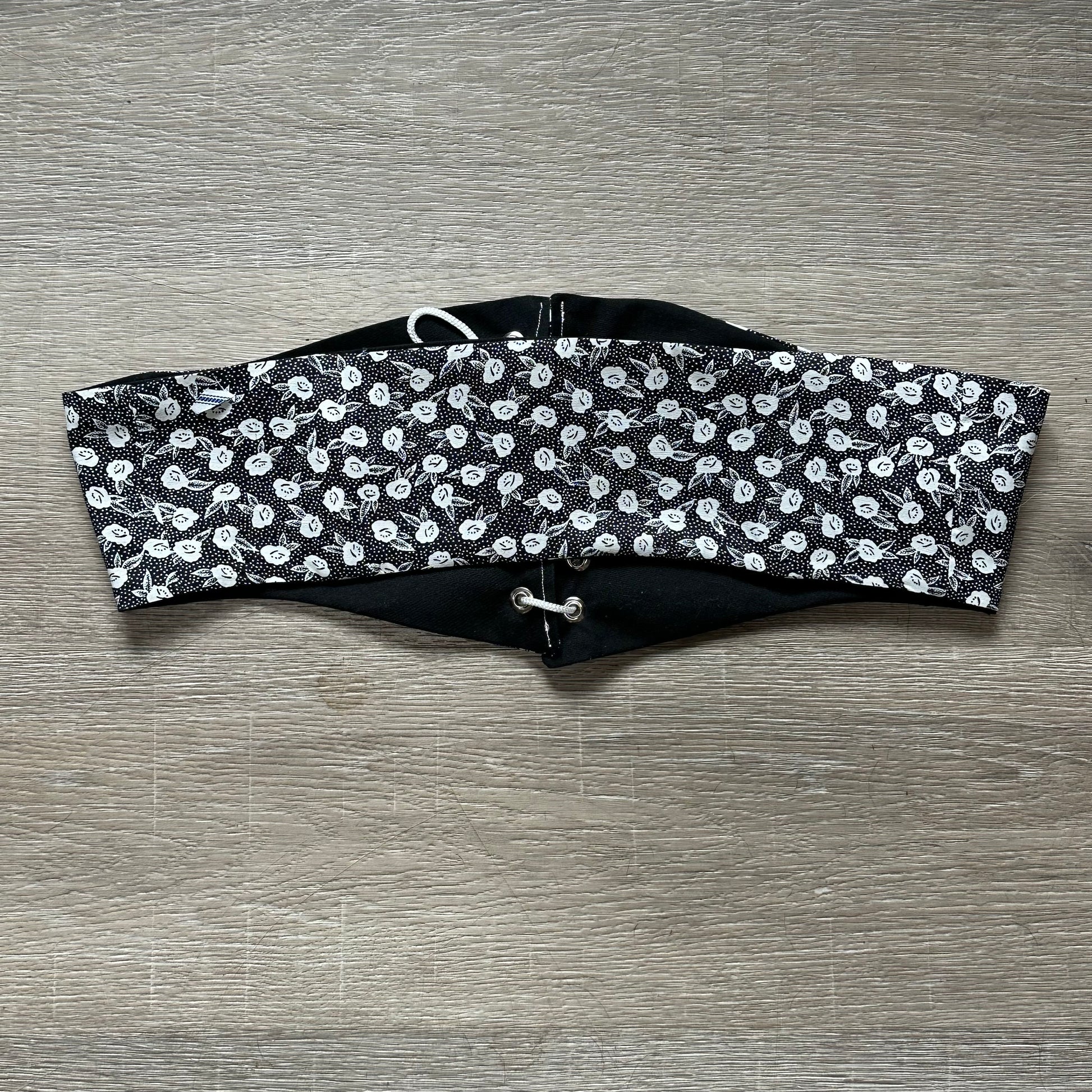 KSS Corset Belt - Short / Black Floral Cotton 35” Waist