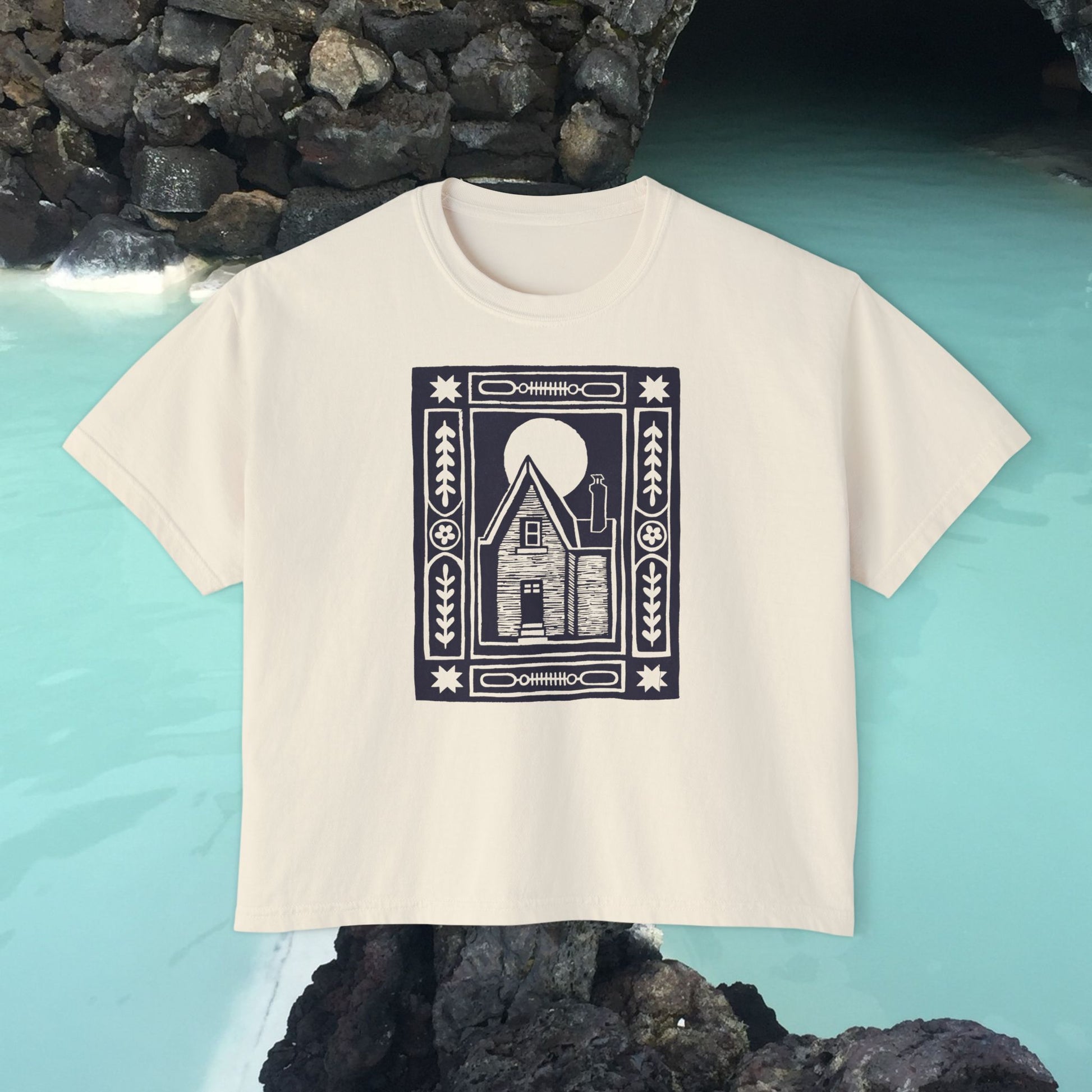 Haunted House Block Print Yoga Tee