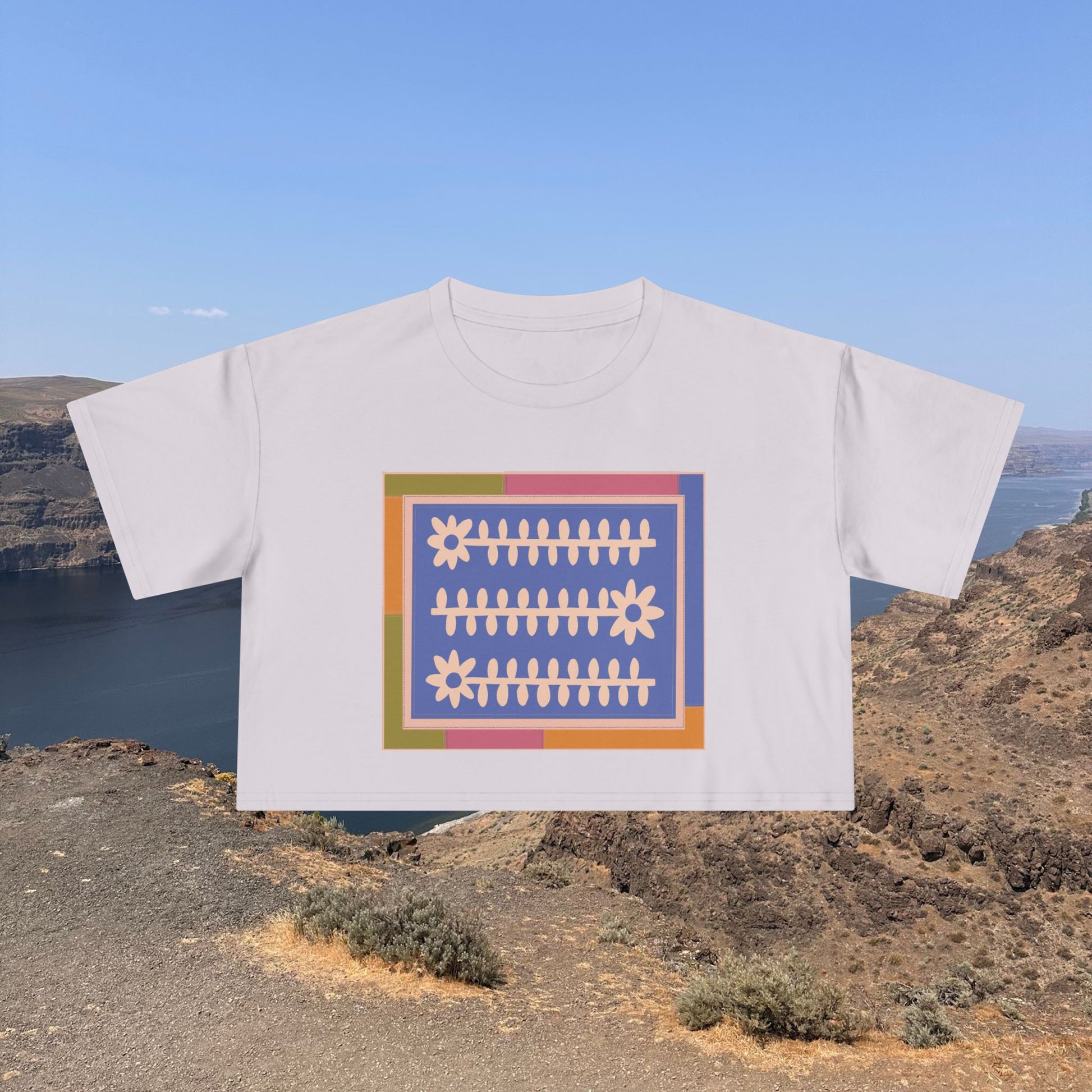 Flower Quilt Cropped Tee (Colorway: Spring)