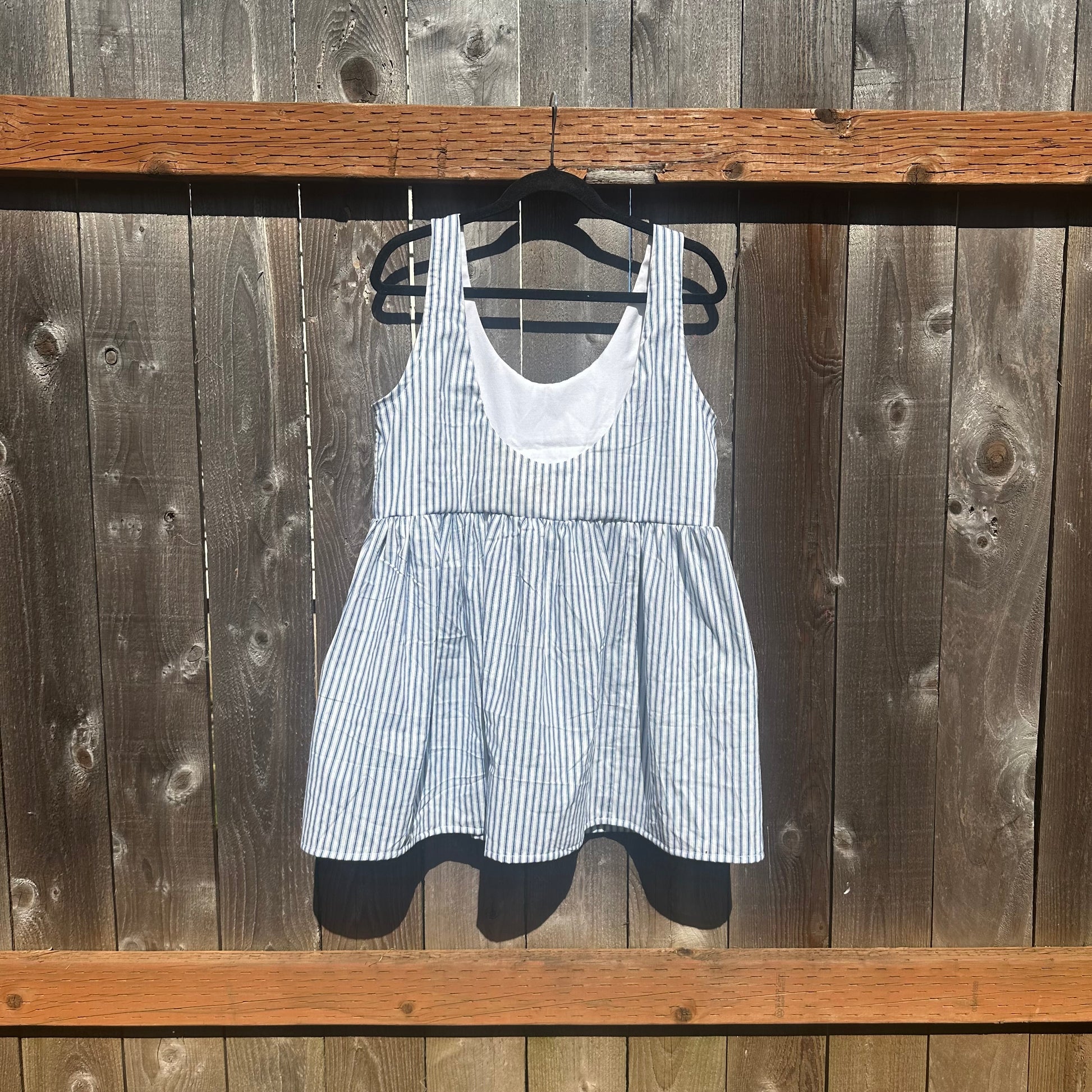 KSS Babydoll Smock Dress - Blue Stripes