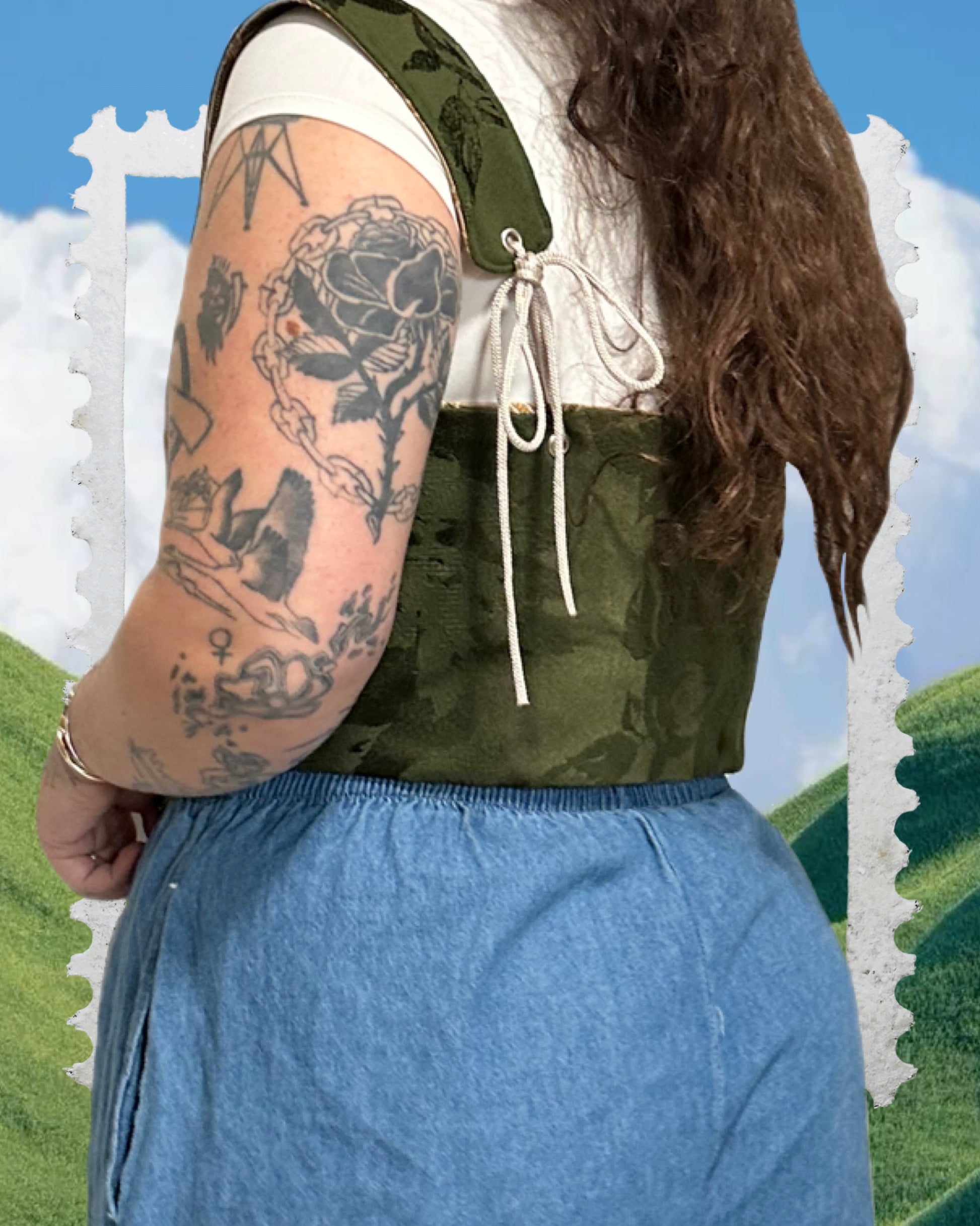 KSS Corset - Vintage Embossed Green Velvet