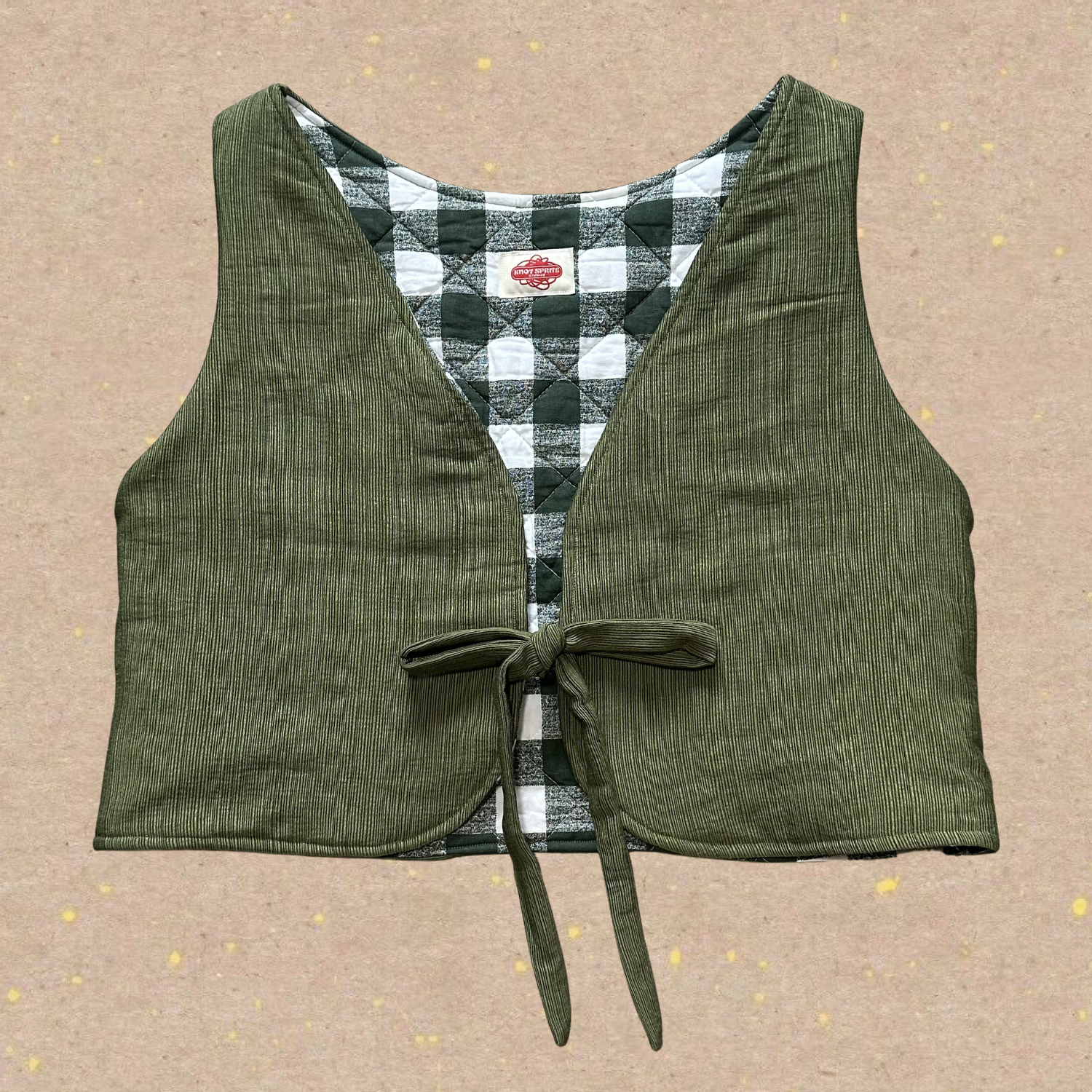 Fixie Vest - Green Gingham