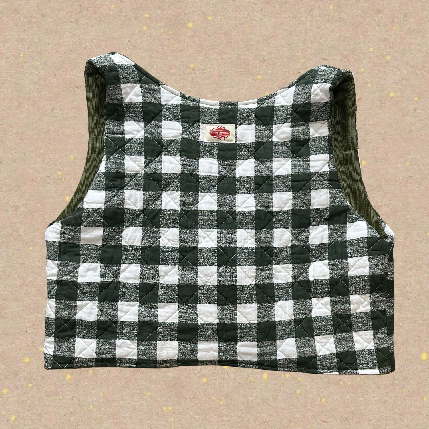 Fixie Vest - Green Gingham