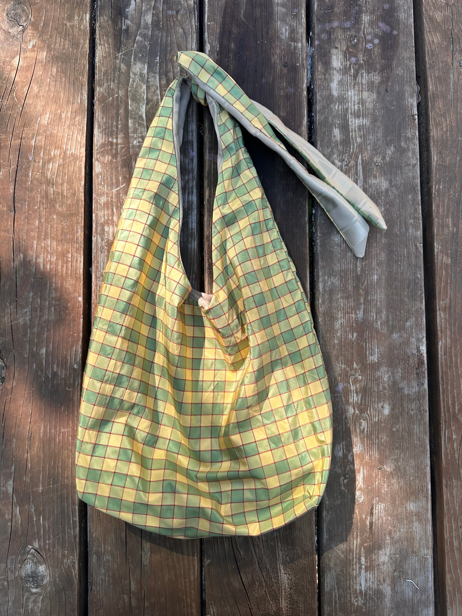 Slouch Bag - Vintage Tablecloth