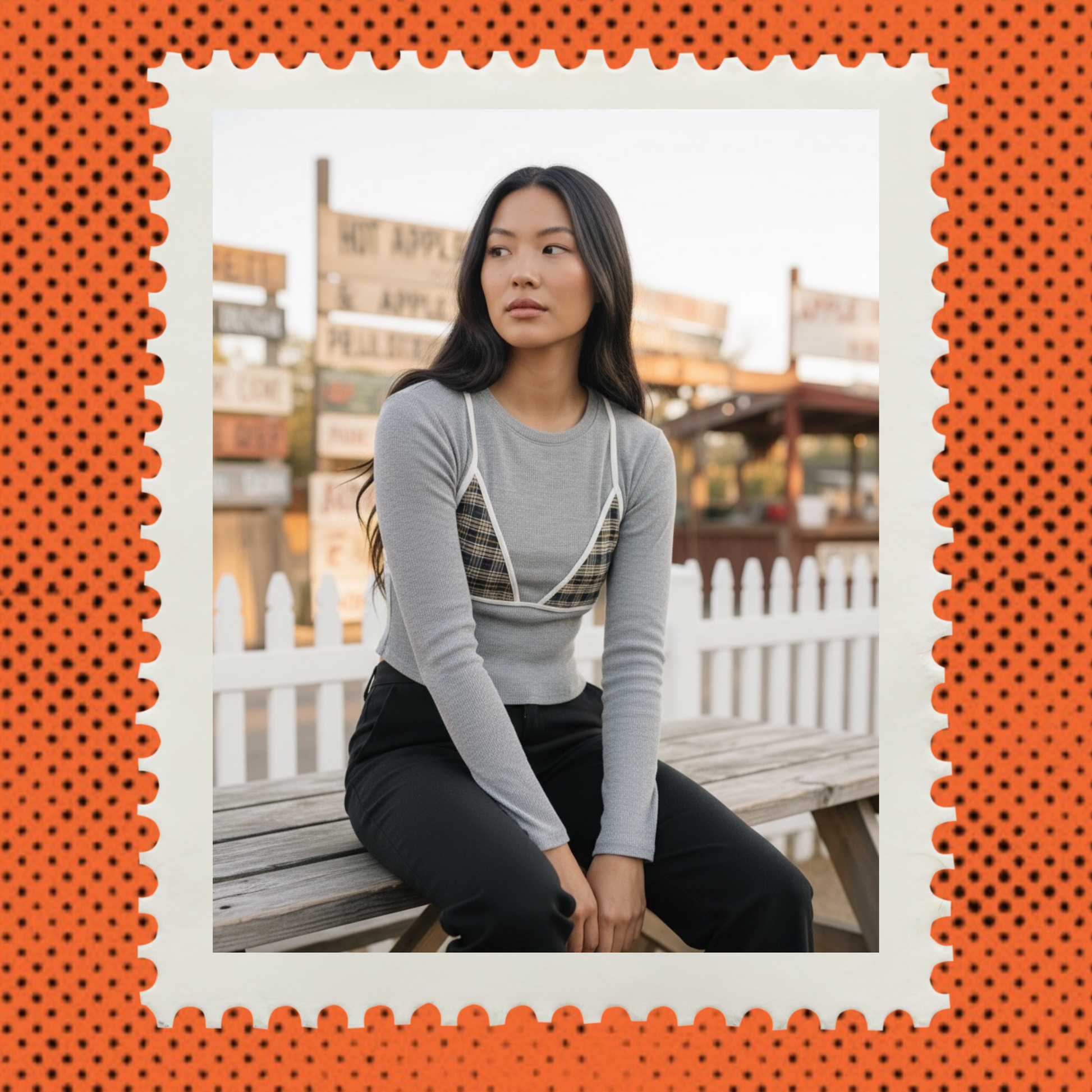 Après Tee - Grey/White Plaid