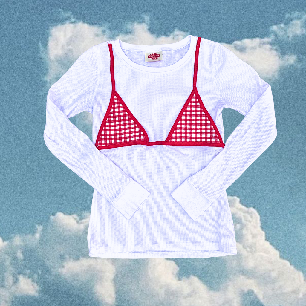 Après Tee - White/Red Gingham