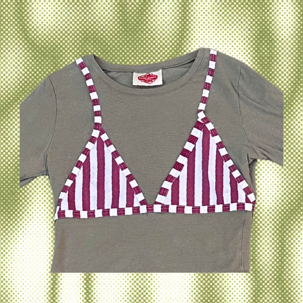 Après Tee - Sage/Pink Striped