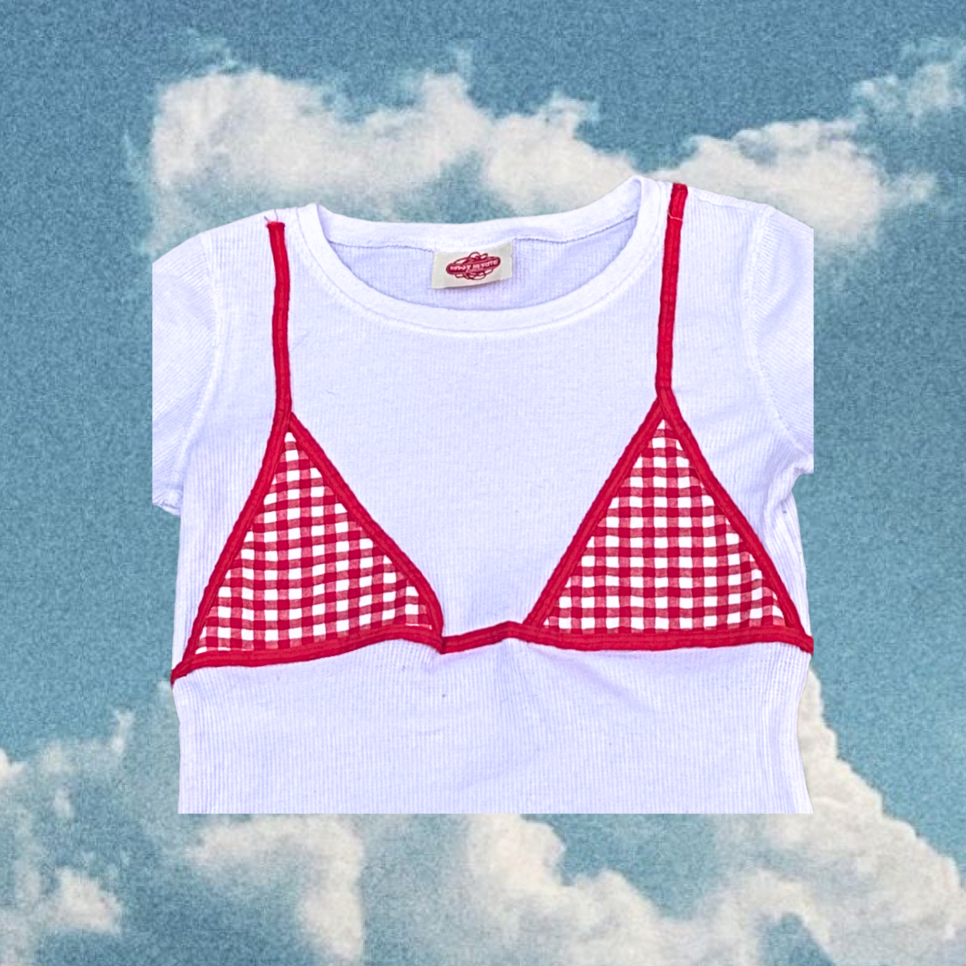 Après Tee - White/Red Gingham