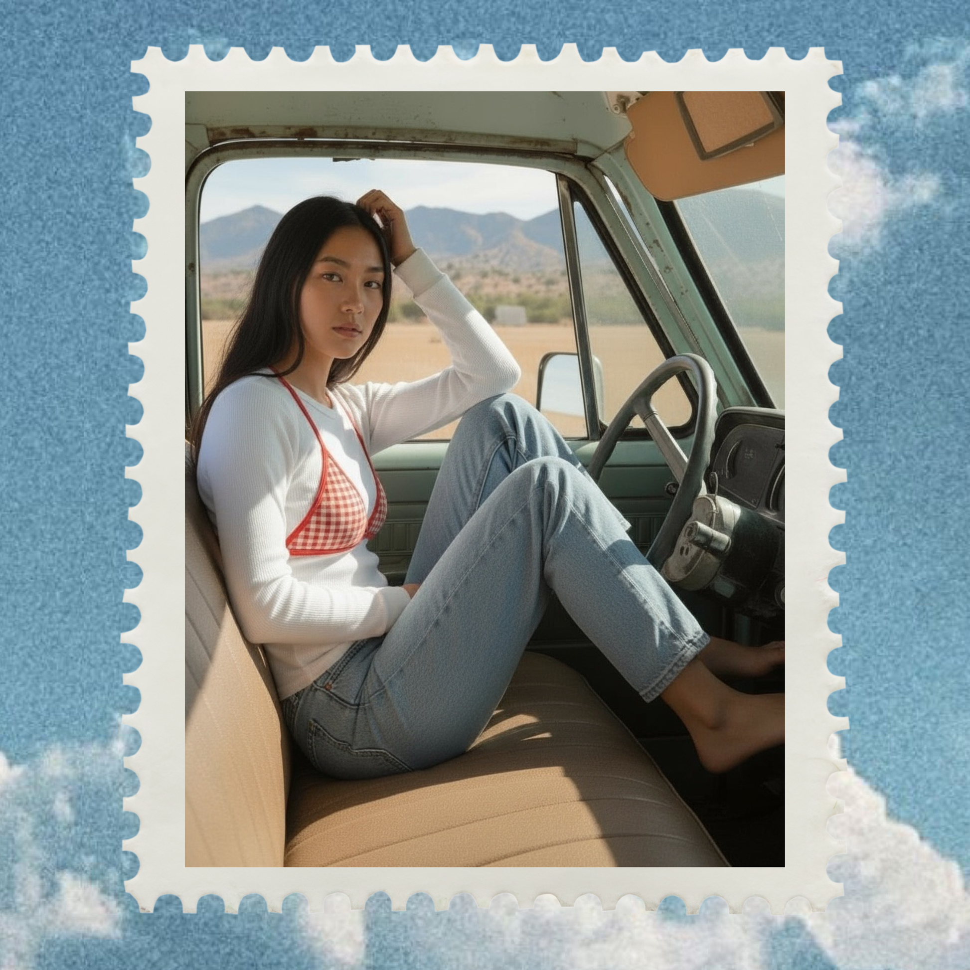 Après Tee - White/Red Gingham