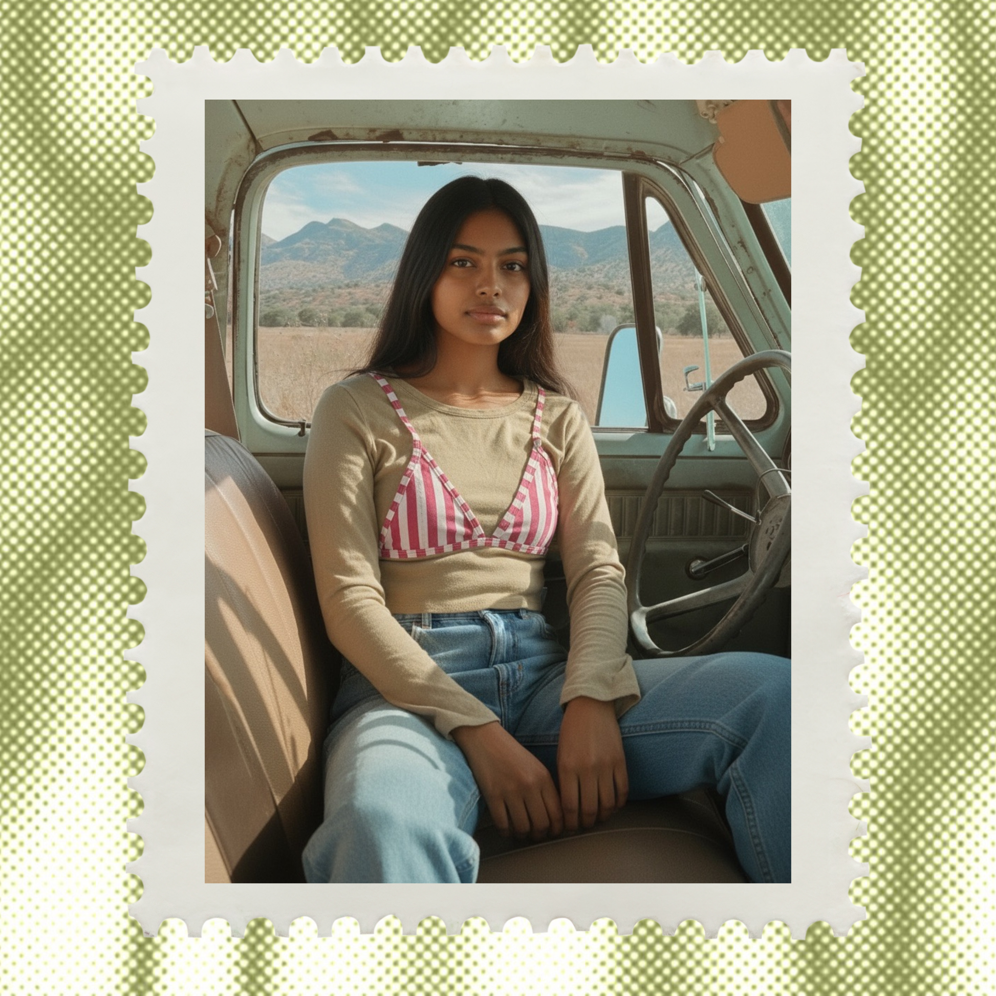 Après Tee - Sage/Pink Striped