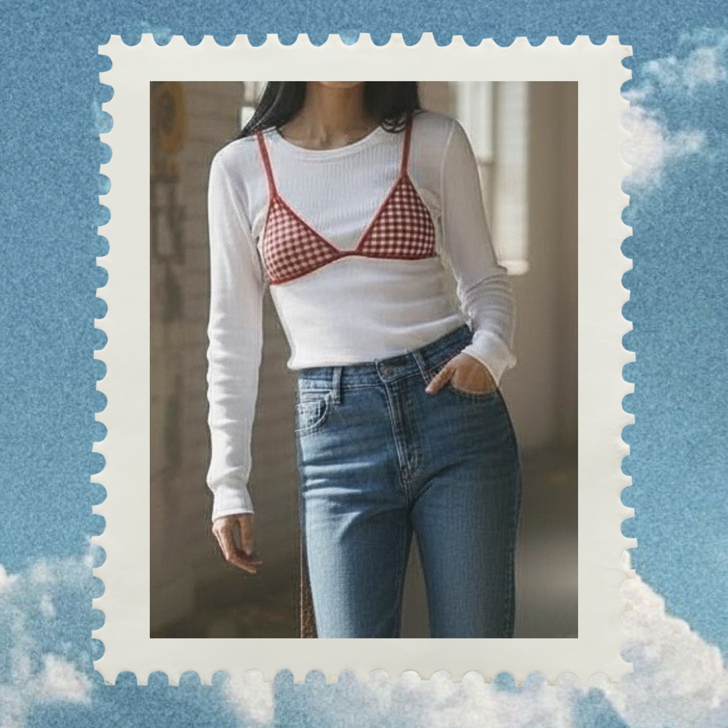 Après Tee - White/Red Gingham