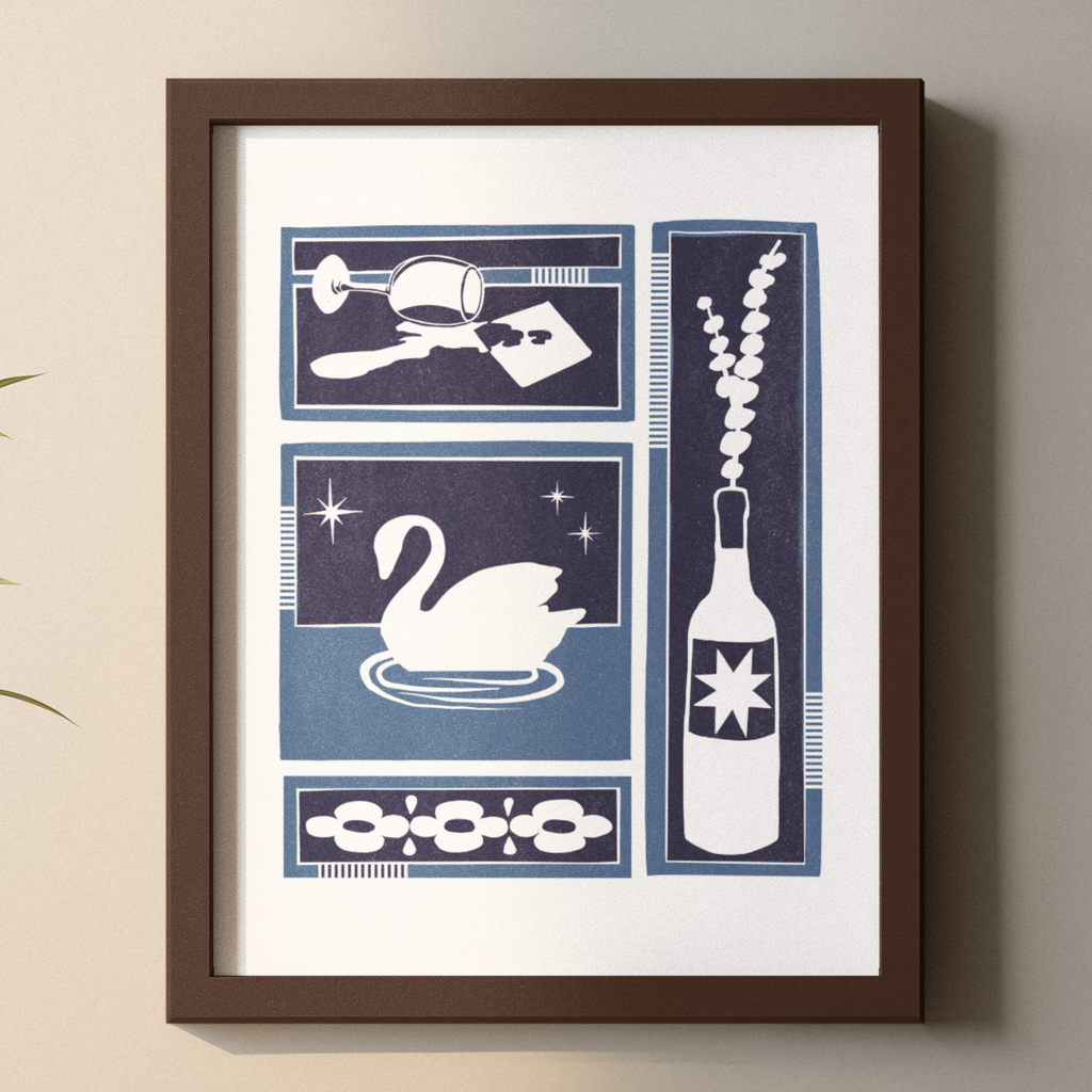 Swan Song Print - Blue