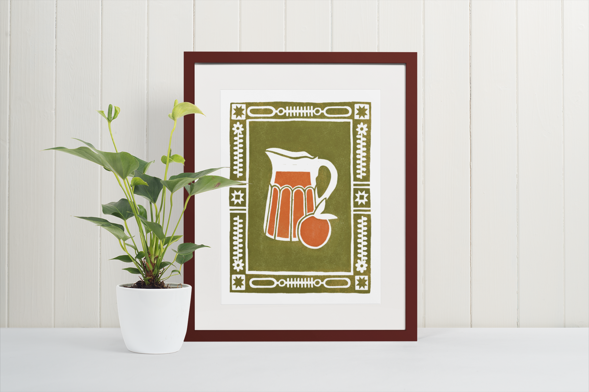 Pitcher Block Print Poster